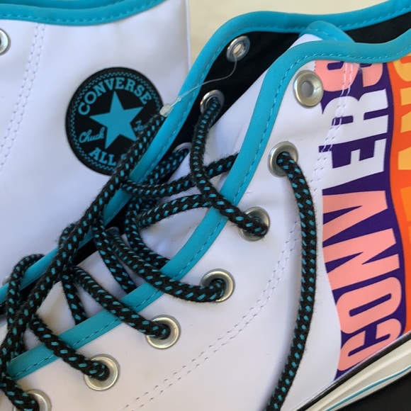 CONVERSE CTAS HI WHITE/GNARLY BLUE/WHITE MENS - Picture 12 of 15